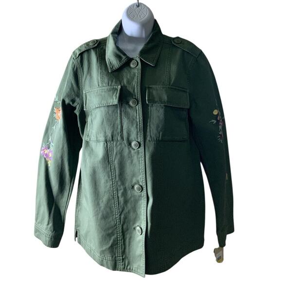 Levis Military Utility Jacket Womens M Button Front Long Sleeve Field Coat Style - Picture 3 of 14